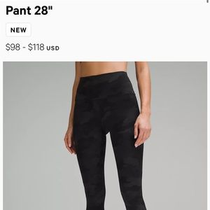 Lululemon align legging, size 4, 28”